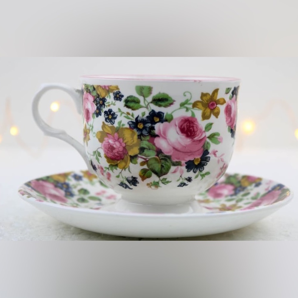 VTG China Made in England for Victoria's Secret Roses Tea Cup Teacup and…